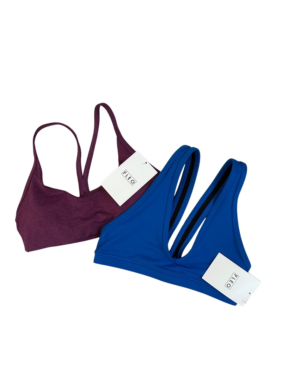 Fleo Bralette Duo in Blue & Plum